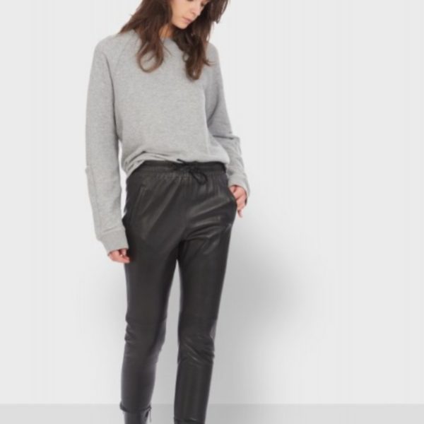 מכנס עור שחור OAKWOOD