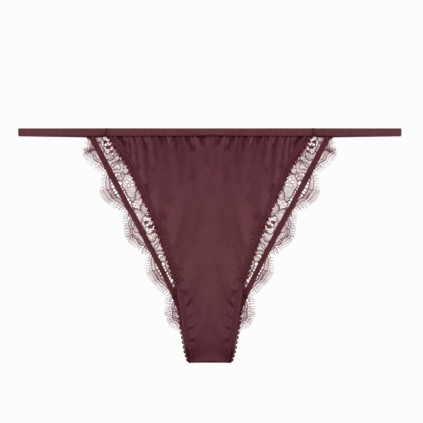 Burgundy thong panties