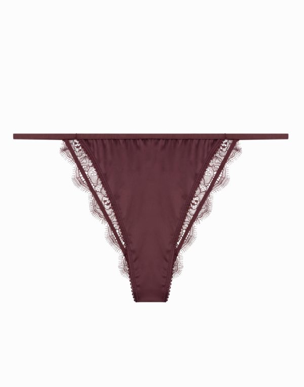 Burgundy thong panties