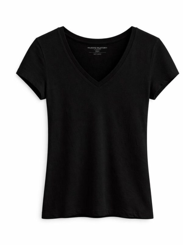 טישרט כותנה וי MAJESTIC